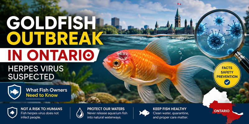 Feral Goldfish Outbreak in Ontario: Herpes Virus Suspected
