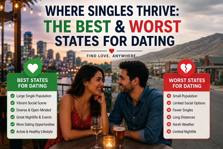 Where Singles Thrive: The Best and Worst States for Dating in the U.S.